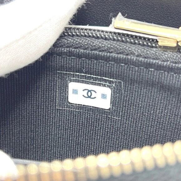 CHANEL AP4658 CC Mark Zip coin purse Long Wallet Caviar Leather Unused - Picture 9 of 9